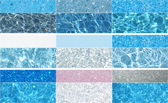 цвет бассейнов, сочетание цветов в бассейне, покрытие бассейнов